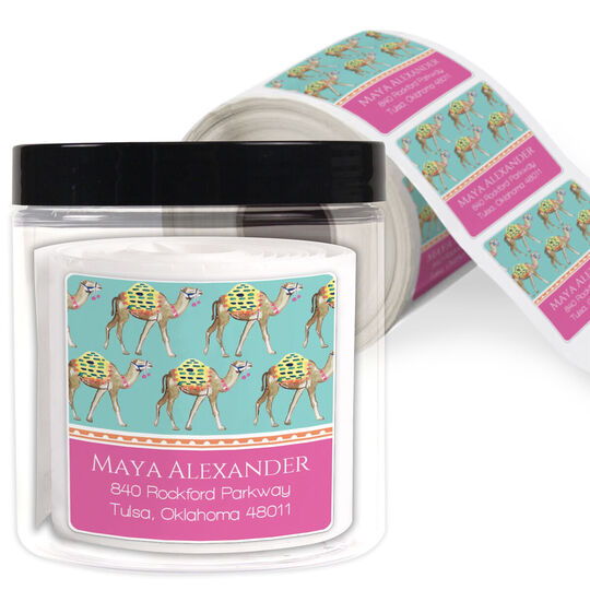 Hump Day Square Address Labels in a Jar